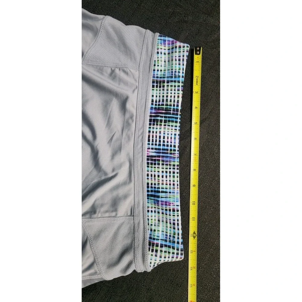 Athleta Girl Super Skort Gray Skirt Shorts Breathable Zip Pocket Logo Sz XL/14‎